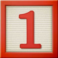 3d red number block 1
