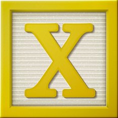 3d yellow letter block X