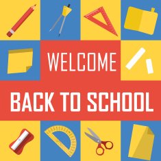 Set of school supplies vector flat design back to
