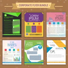 Corporate flyer bundle or set