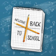 Back to School Vector Illustration with Handdrawn icons on Chalkboard