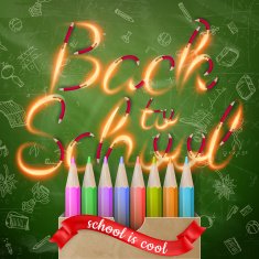 Rocket ship launch with pencil EPS 10