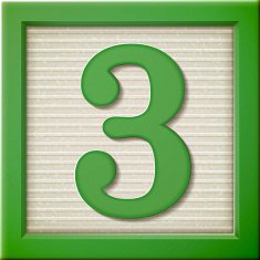 3d green number block 3