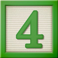 3d green number block 4