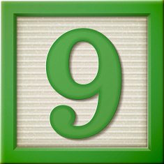 3d green number block 9