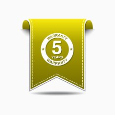 5 Years Warranty Yellow Vector Icon Design N2