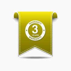 3 Years Warranty Yellow Vector Icon Design N2