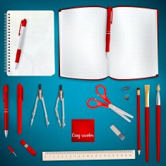 Set of Colored school supplies background EPS 10