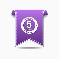 5 Years Warranty Violet Vector Icon Design N2