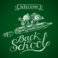Back to school Lettering on chalkboard N4