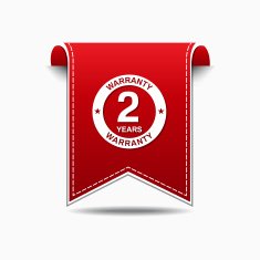 2 Years Warranty Red Vector Icon Design N2
