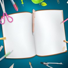 School supplies on blue background EPS 10 N9