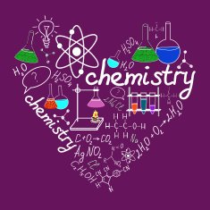 Chemystry doodles on school squared paper