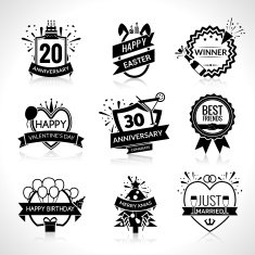 Celebration Black Emblems Set