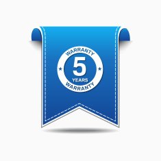 5 Years Warranty Blue Vector Icon Design N3