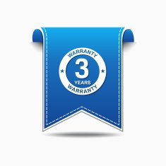3 Years Warranty Blue Vector Icon Design N3