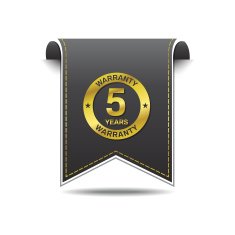 5 Years Warranty golden Vector Icon Design N3