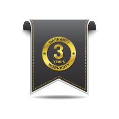 3 Years Warranty golden Vector Icon Design N3