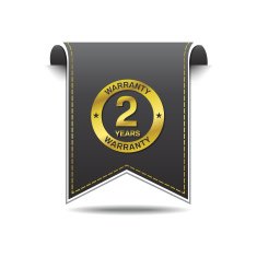 2 Years Warranty golden Vector Icon Design N3