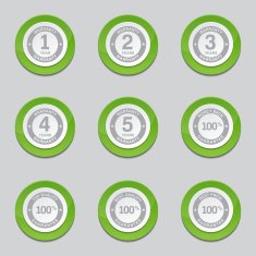 Warranty Guarantee Seal Green Vector Button Icon Design Set