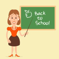 Teacher woman near the board