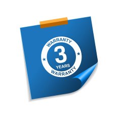3 Years Warranty Blue Sticky Notes Vector Icon Design