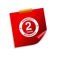 2 Years Warranty Red Sticky Notes Vector Icon Design