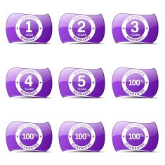 Warranty Guarantee Seal Violet Vector Button Icon Design Set N2