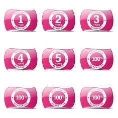 Warranty Guarantee Seal Pink Vector Button Icon Design Set N2