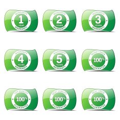 Warranty Guarantee Seal Green Vector Button Icon Design Set N2