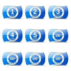 Warranty Guarantee Seal Blue Vector Button Icon Design Set N2