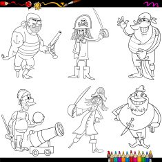 fantasy pirates cartoon coloring page
