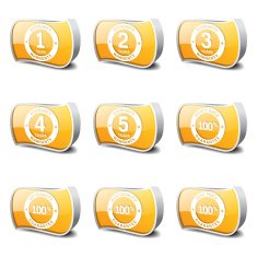 Warranty Guarantee Seal Yellow Vector Button Icon Design Set N2