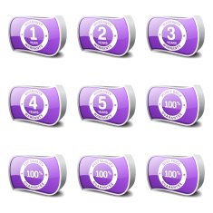 Warranty Guarantee Seal Violet Vector Button Icon Design Set N3