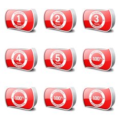 Warranty Guarantee Seal Red Vector Button Icon Design Set N2