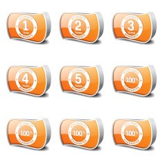Warranty Guarantee Seal Orange Vector Button Icon Design Set N2