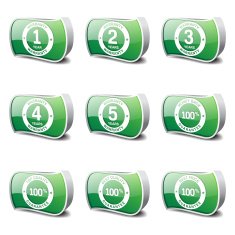 Warranty Guarantee Seal Green Vector Button Icon Design Set N3