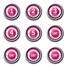 Warranty Guarantee Seal Pink Vector Button Icon Design Set N4