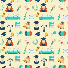 Graduation Elements Seamless Pattern Background N2