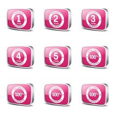 Warranty Guarantee Seal Square Vector Pink Icon Design Set N3