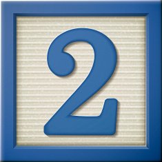 3d blue number block 2