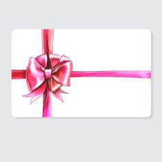 card and pink bow with ribbons vector