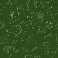 Seamless pattern school board freehand drawing N2
