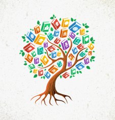 Knowledge and Education concept tree books