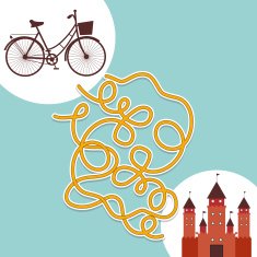 bicycle and Palace labyrinth game for Preschool Children