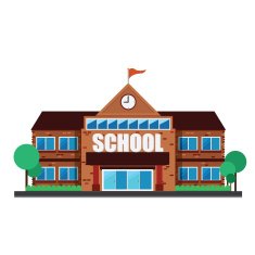Vector of school building education construction