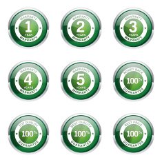 Warranty Guarantee Seal Green Vector Button Icon Design Set N5