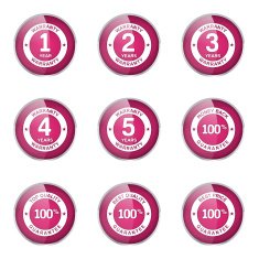 Warranty Guarantee Seal Pink Vector Button Icon Design Set N6