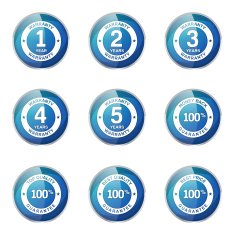 Warranty Guarantee Seal Blue Vector Button Icon Design Set N6