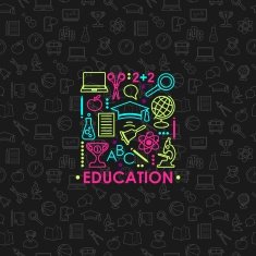 Education and science concept on seamless background